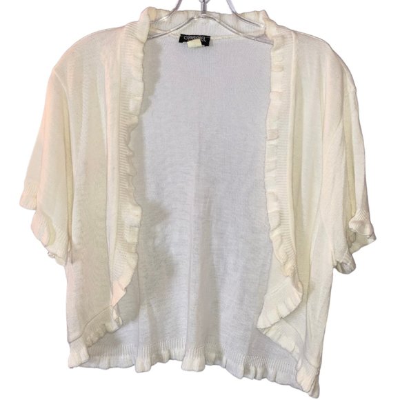 Gabriel New York Sweaters - Gabriel New York White Cropped Cardigan (Sz: XXL)